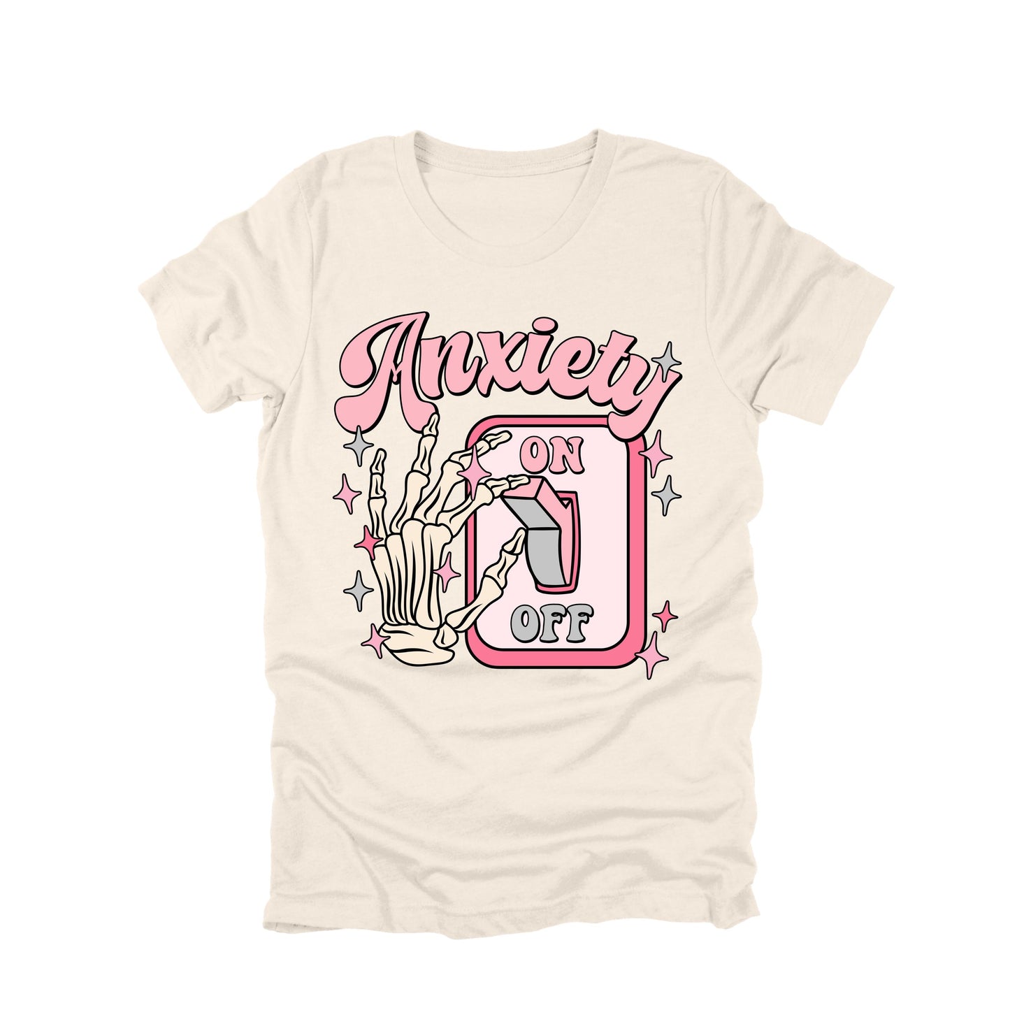Anxiety On Off Shirt Skeleton Hand Switch Graphic Tee Anxiety Humor Shirt