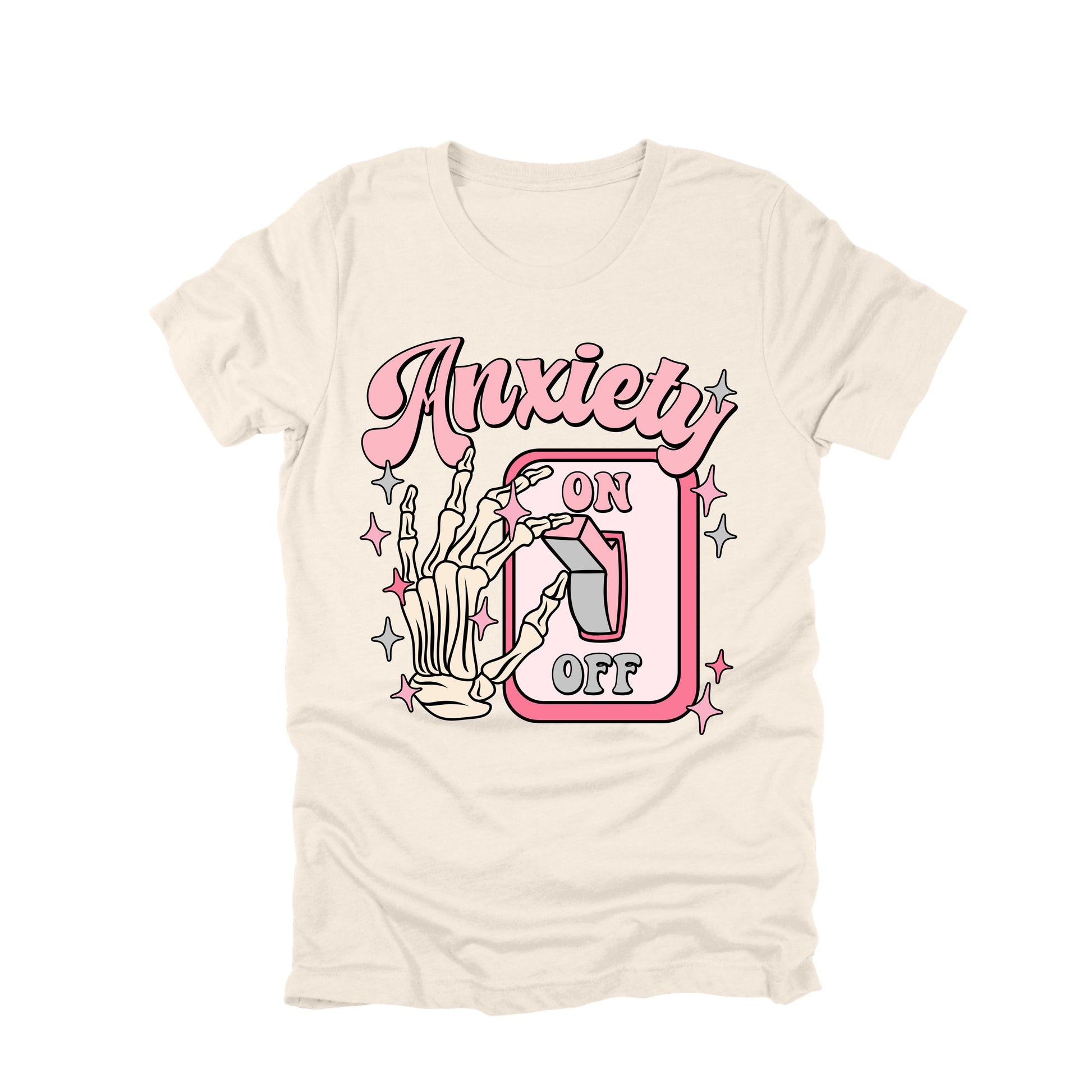Anxiety On Off Shirt Skeleton Hand Switch Graphic Tee Anxiety Humor Shirt