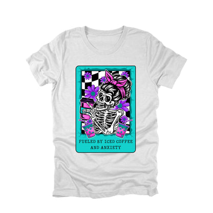 Fueled By Iced Coffee And Anxiety Shirt Funny Skeleton Coffee Graphic Tee