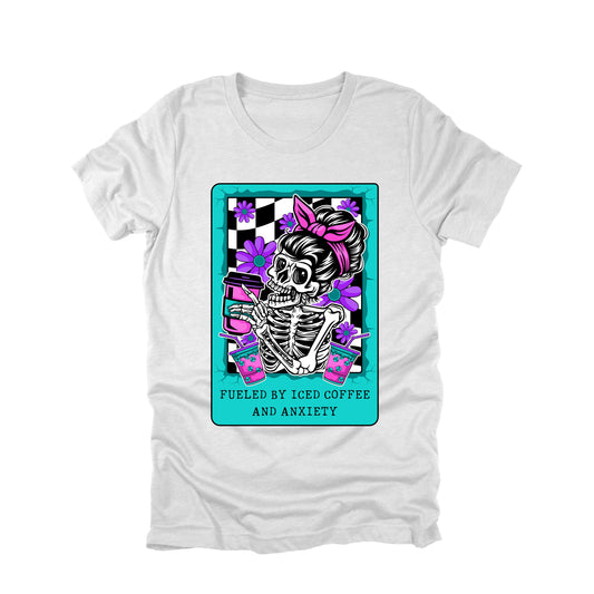 Fueled By Iced Coffee And Anxiety Shirt Funny Skeleton Coffee Graphic Tee