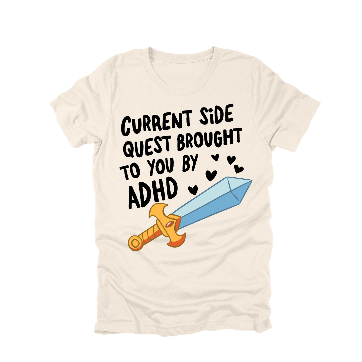 Current Side Quest Brought To You By ADHD Shirt Funny Gamer Humor Graphic Tee