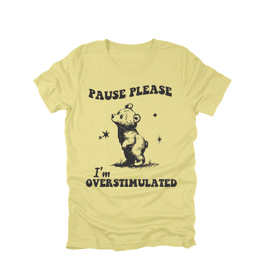 Pause Please I'm Overstimulated Bear Shirt Funny Introvert Humor Graphic Tee