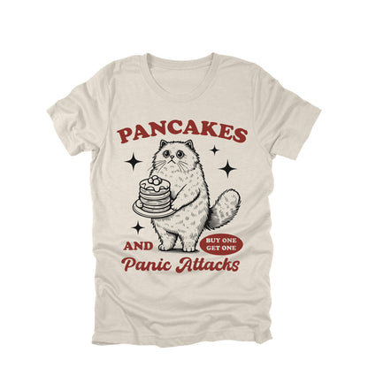 Pancakes and Panic Attacks Cat Shirt Funny Breakfast Anxiety Humor Graphic Tee