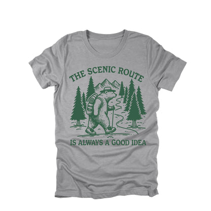 The Scenic Route Is Always A Good Idea Shirt Hiking Bear Graphic Tee Nature Shirt