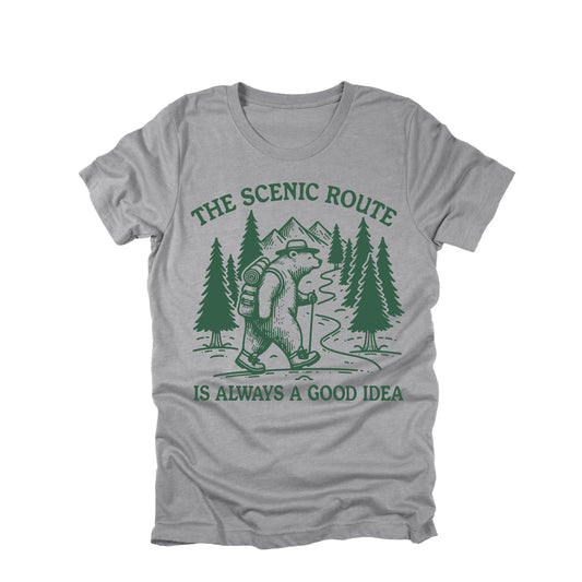 The Scenic Route Is Always A Good Idea Shirt Hiking Bear Graphic Tee Nature Shirt