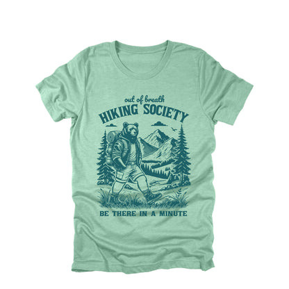 Out of Breath Hiking Society Bear Hiking Shirt Funny Hiker Graphic Tee Mountain Trail Shirt