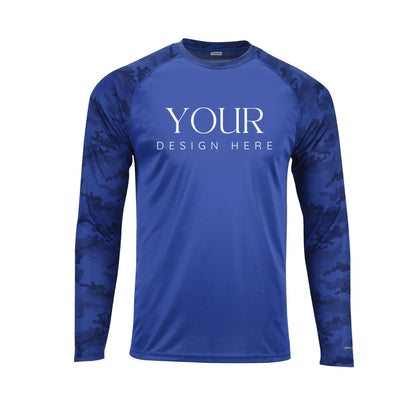 Custom Logo Cayman Camo Long Sleeve UPF 50+ Performance Sun Protection Shirts
