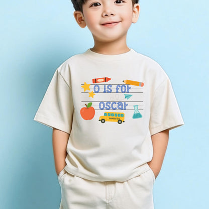 First Day of School Shirt, Kids Name Tee, Preschool Toddler Youth