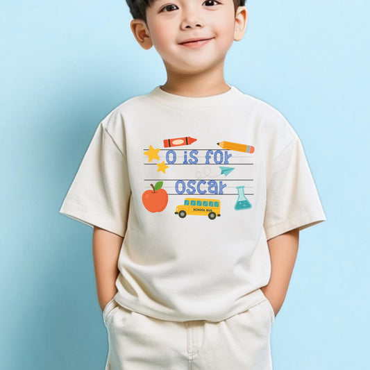 First Day of School Shirt, Kids Name Tee, Preschool Toddler Youth