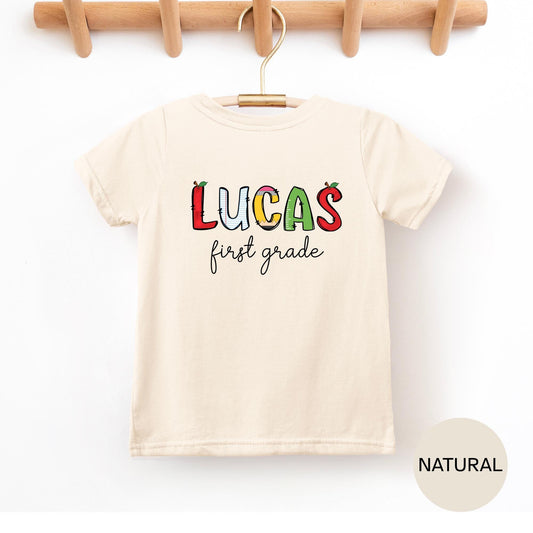 First Day of School Shirt, Kids Custom Name Tee, Preschool Toddler Youth