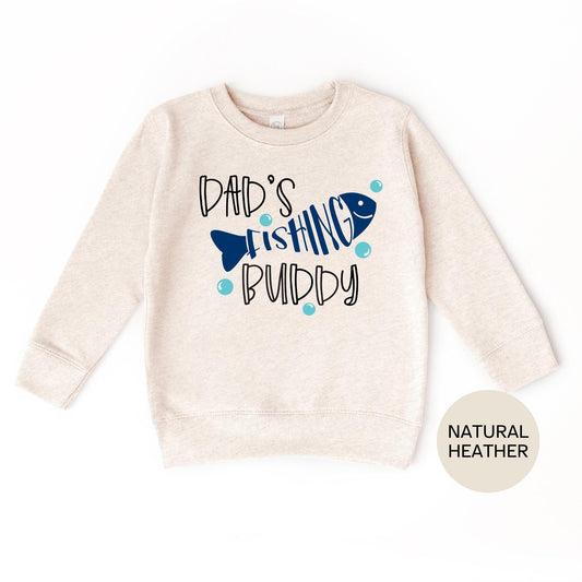 Dad's Fishing Buddy Sweatshirt Kids, Toddler Fishing Sweatshirt, Rabbit Skins Crewneck, Fishing Kid Gift, Matching Dad Shirt