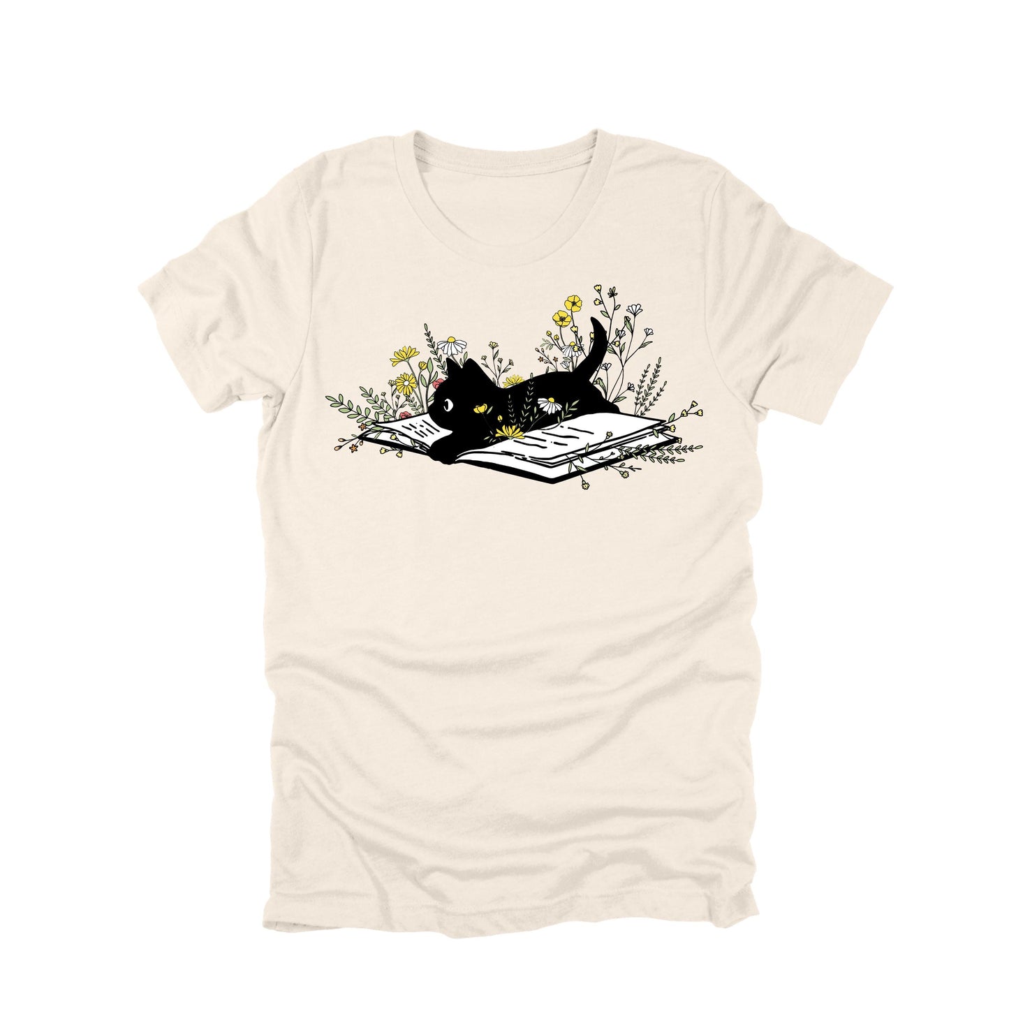 Black Cat Book Shirt, Cat Lover Book Shirt, Reading Cat Tee, Book Lover Shirt, Floral Cat Shirt, Cute Cat Graphic Tee