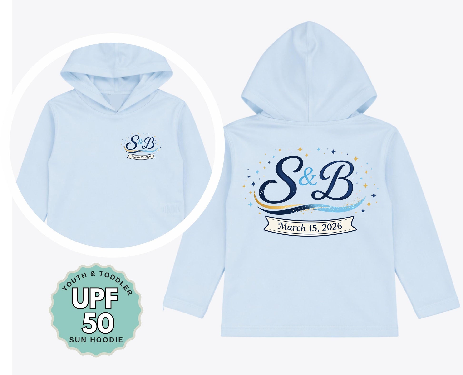 Personalized Kids UPF 50 Sun Hoodie, Custom Youth Sun Shirt Hoodie, Toddler UV Protection Hoodie, Lightweight Beach Hoodie Shirt