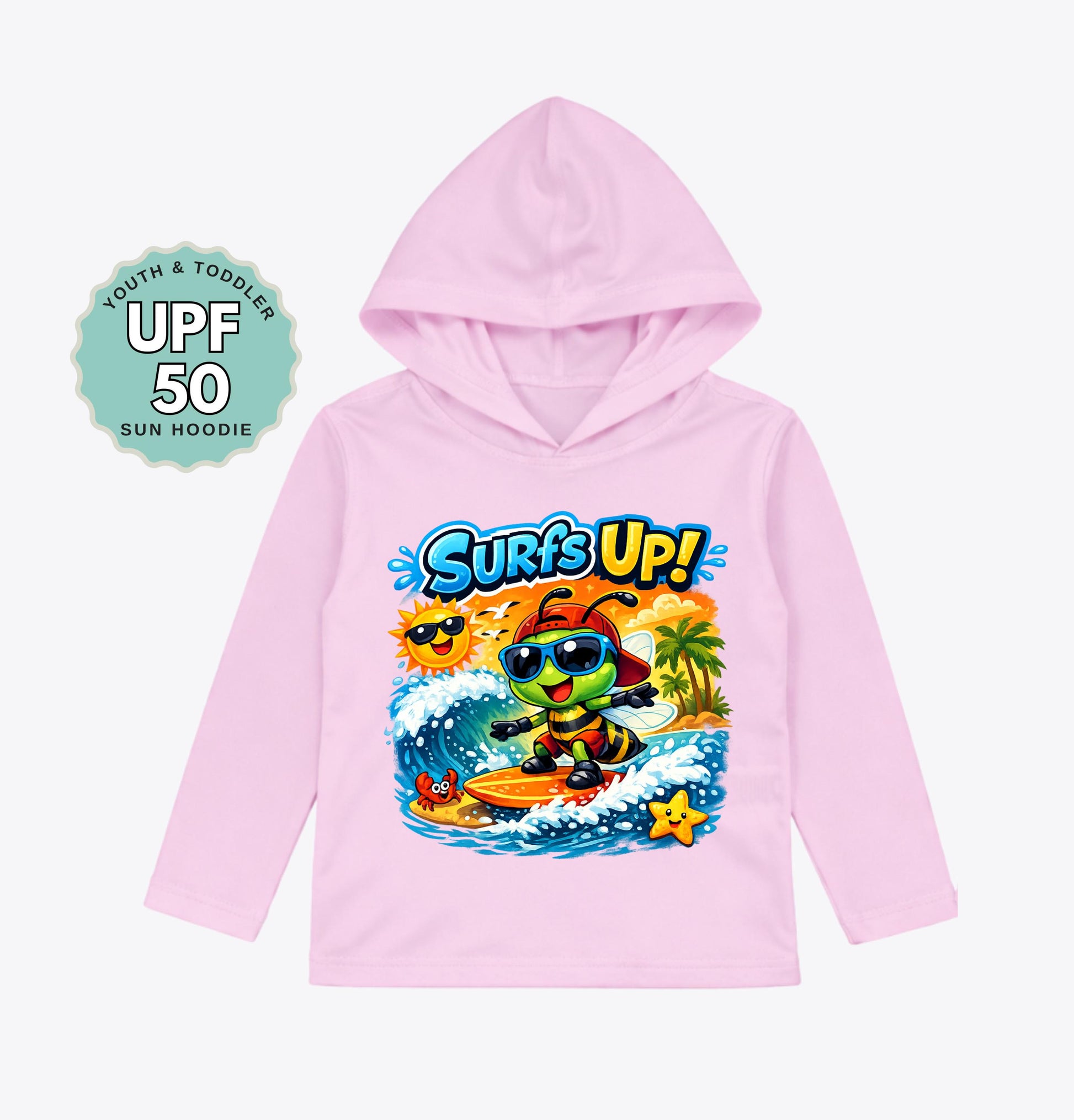 Personalized Kids UPF 50 Sun Hoodie, Custom Youth Sun Shirt Hoodie, Toddler UV Protection Hoodie, Lightweight Beach Hoodie Shirt