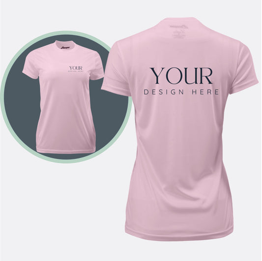 Ladies UPF Short Sleeve Crew Neck Custom Sun Shirt, Crew Neck Short Sleeve UPF Shirt, Personalized Performance Tee, Custom Logo Shirt