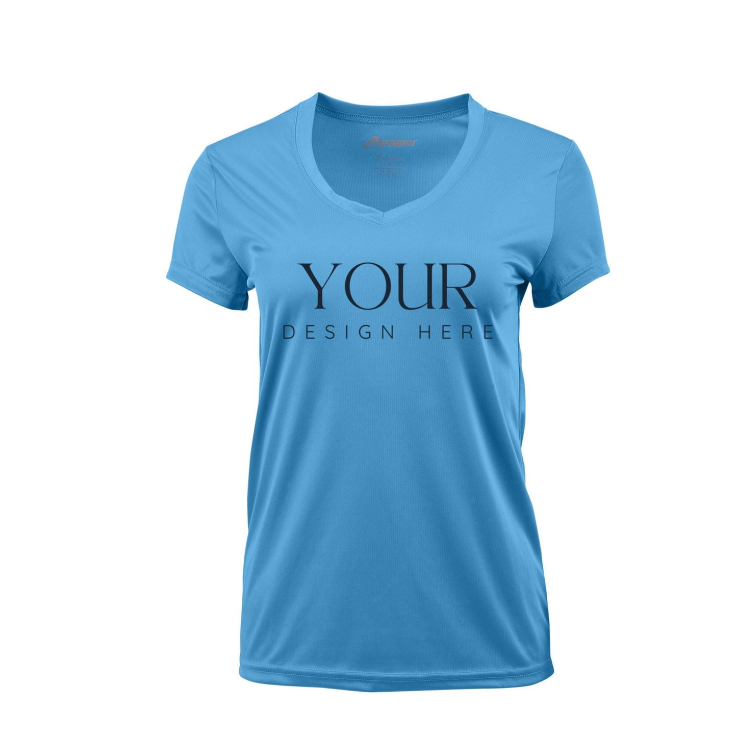 Ladies UPF Short Sleeve V-Neck Custom Sun Shirt, Crew Neck Short Sleeve UPF Shirt, Personalized Performance Tee, Custom Logo Shirt