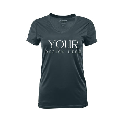 Ladies UPF Short Sleeve V-Neck Custom Sun Shirt, Crew Neck Short Sleeve UPF Shirt, Personalized Performance Tee, Custom Logo Shirt