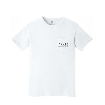 Comfort Colors 6030 Custom Pocket T-Shirt, Personalized Logo Shirt, Custom Business Tee, Front Back Logo Shirt, Company Team Shirt