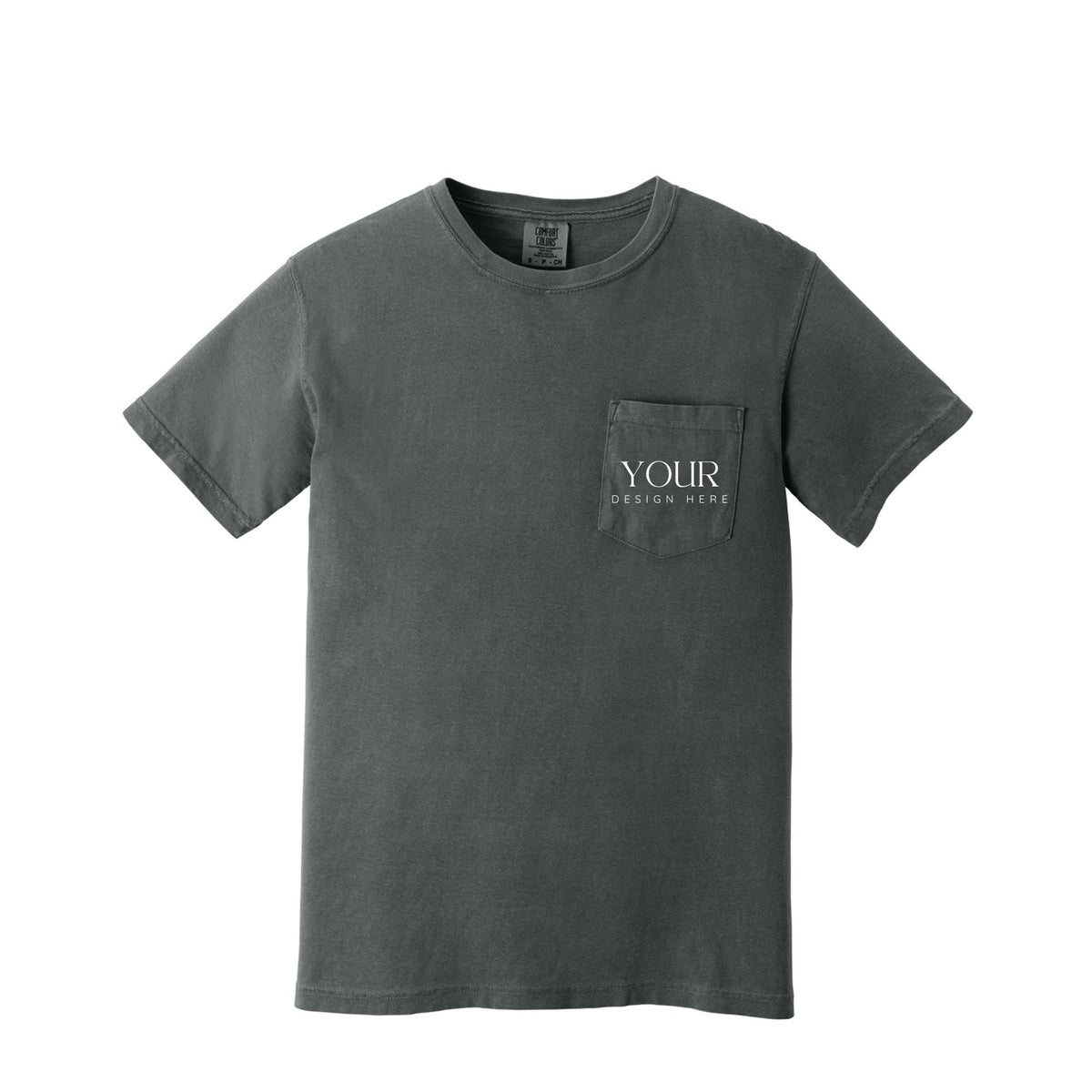 Comfort Colors 6030 Custom Pocket T-Shirt, Upload Your Logo, Personalized Business Shirt, Front Back Logo Tee