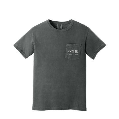 Comfort Colors 6030 Custom Pocket T-Shirt, Personalized Logo Shirt, Custom Business Tee, Front Back Logo Shirt, Company Team Shirt