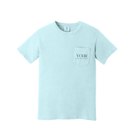 Comfort Colors 6030 Custom Pocket T-Shirt, Personalized Logo Shirt, Custom Business Tee, Front Back Logo Shirt, Company Team Shirt