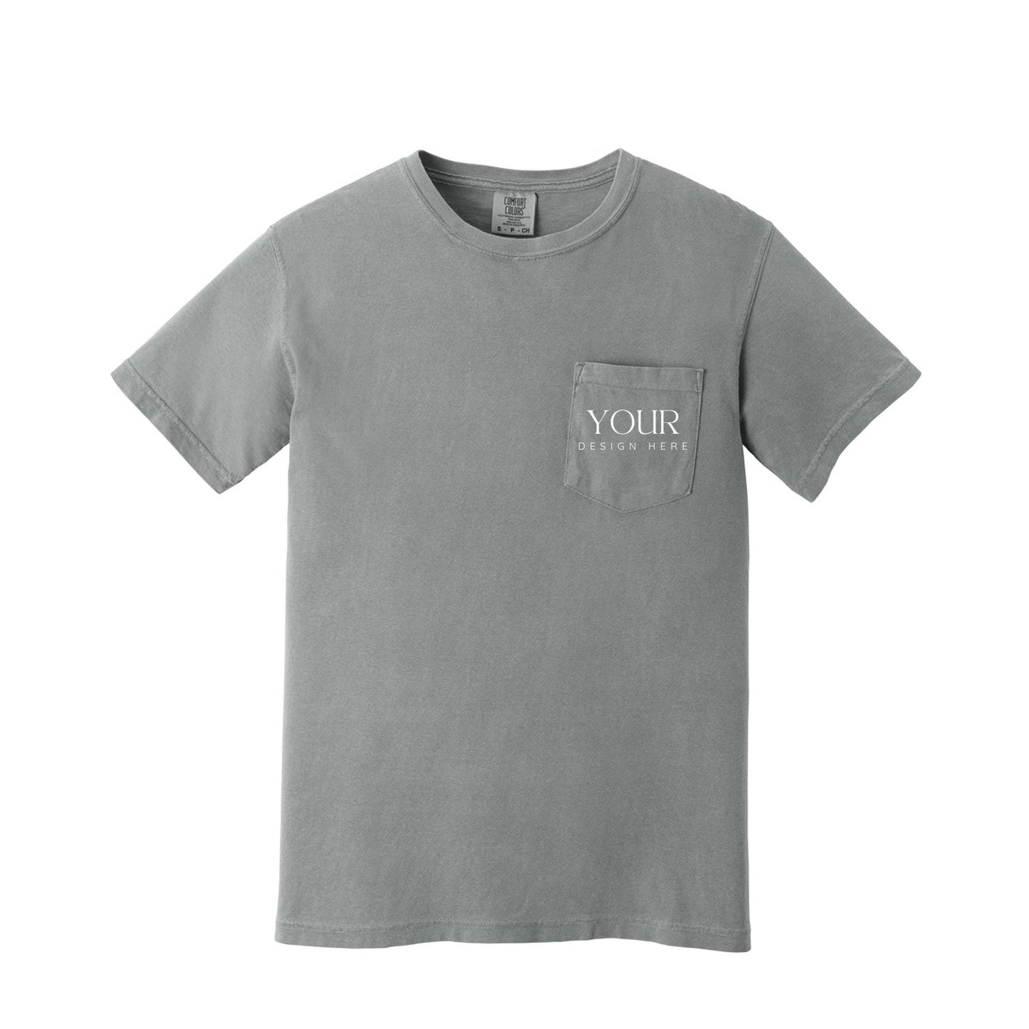 Comfort Colors Cotton T-shirt, Personalized Pocket Tee, Custom Logo Shirt, Garment Dyed Shirt, Custom Text Shirt, Business Tee