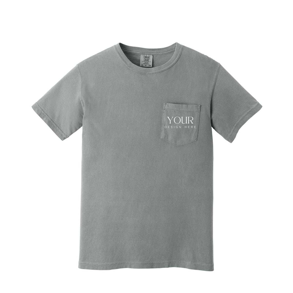 Comfort Colors 6030 Custom Pocket T-Shirt, Upload Your Logo, Personalized Business Shirt, Front Back Logo Tee