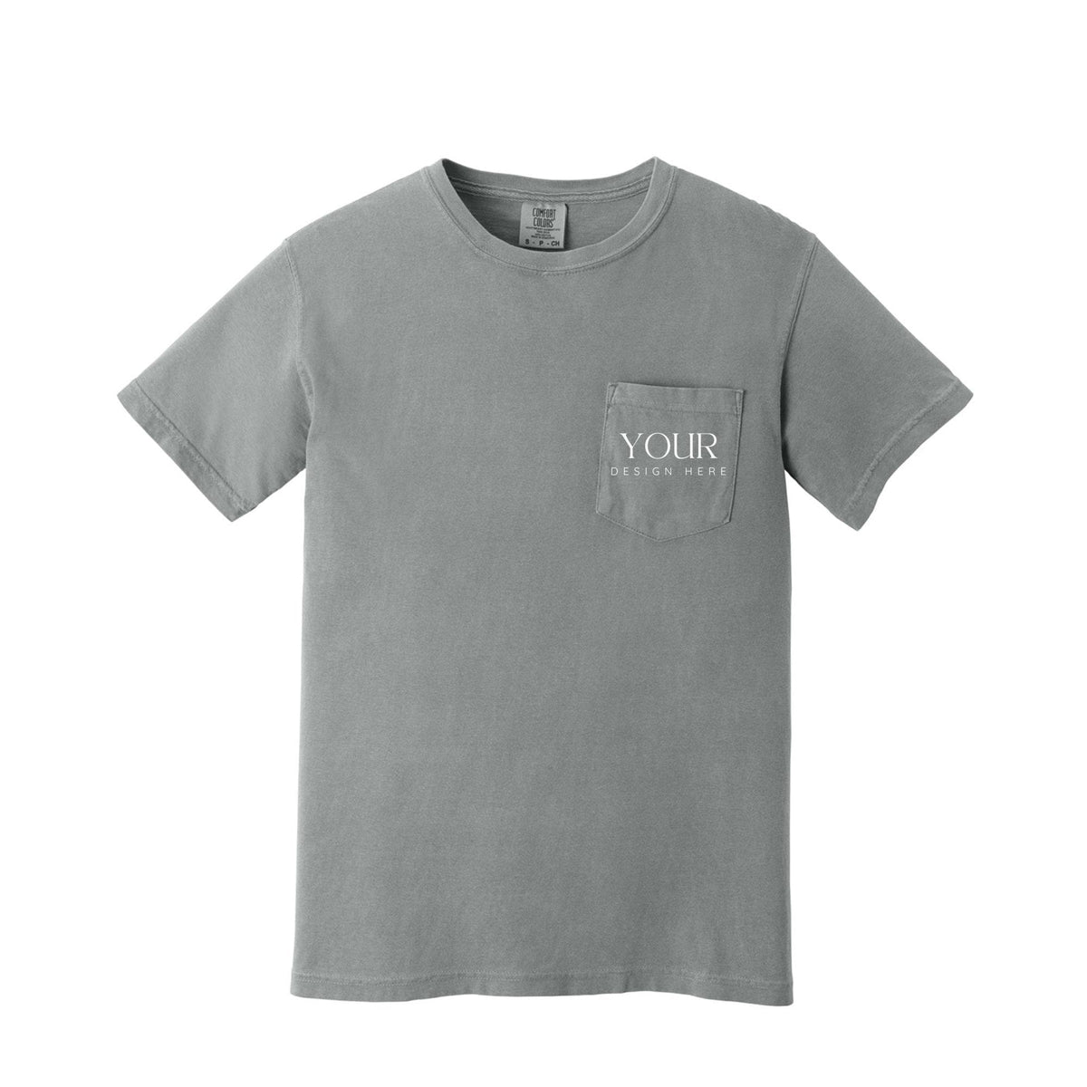 Comfort Colors 6030 Custom Pocket T-Shirt, Personalized Logo Shirt, Custom Business Tee, Front Back Logo Shirt, Company Team Shirt