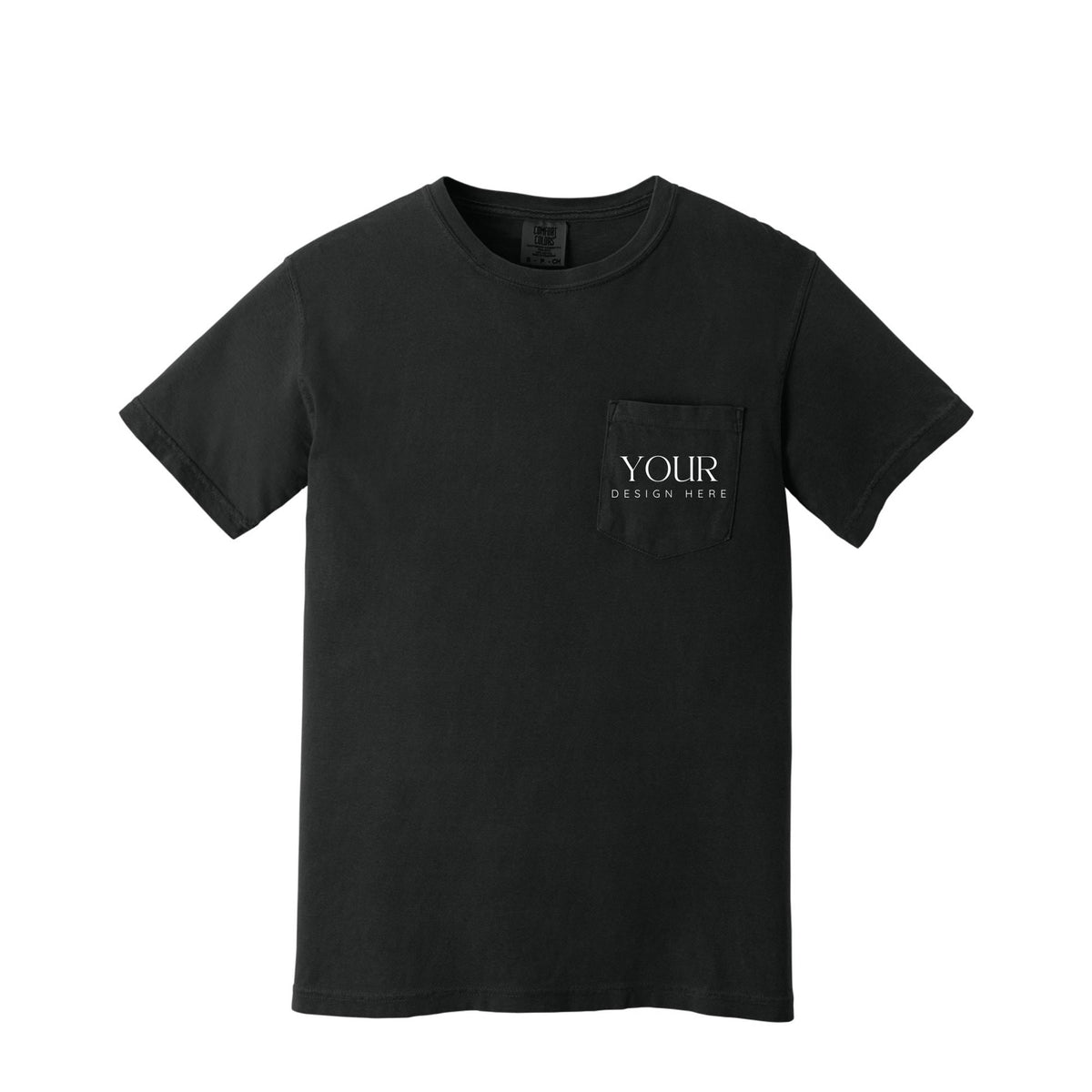 Comfort Colors 6030 Custom Pocket T-Shirt, Upload Your Logo, Personalized Business Shirt, Front Back Logo Tee