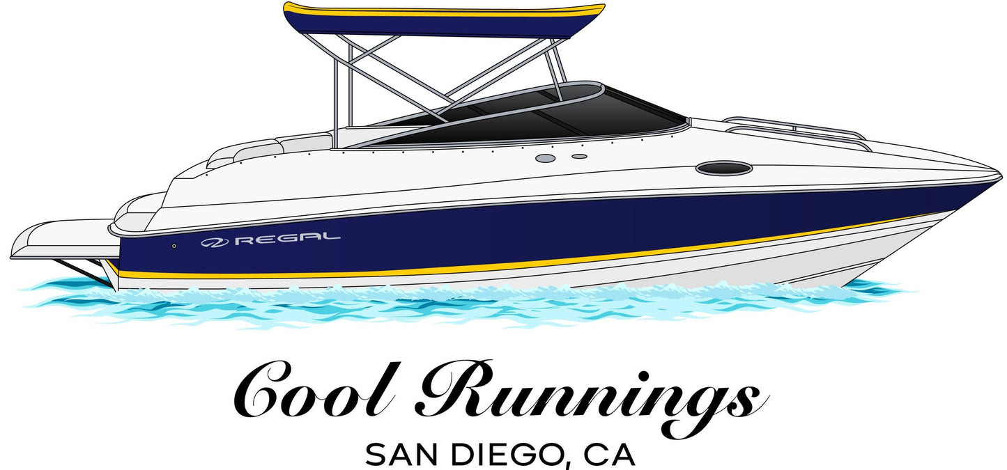 Custom Boat Drawing Artwork • Personalized Boat Illustration • Nautical Art Gift