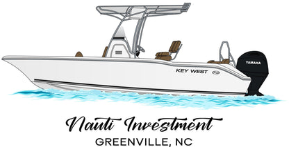 Custom boat drawing line art personalized illustration boat artwork