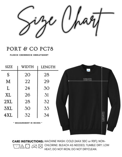 Custom Logo Crewneck Sweatshirt Port and Company PC098 Fleece Beach Wash Pullover