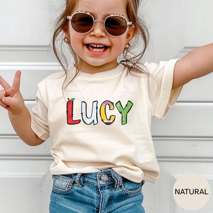 First Day of School Name Shirt Kids Preschool Toddler Youth Custom T-Shirt