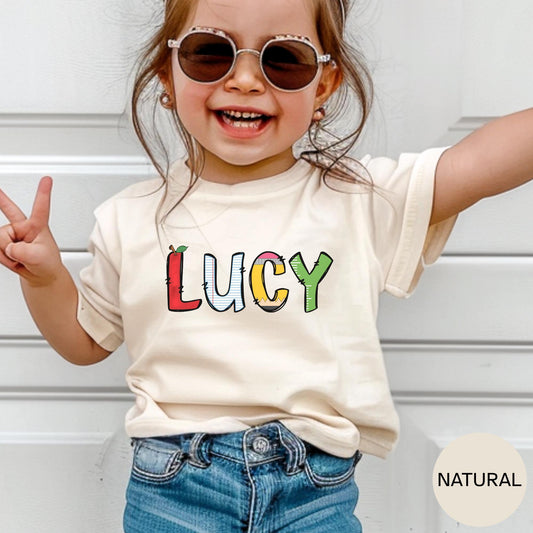 First Day of School Name Shirt Kids Preschool Toddler Youth Custom T-Shirt