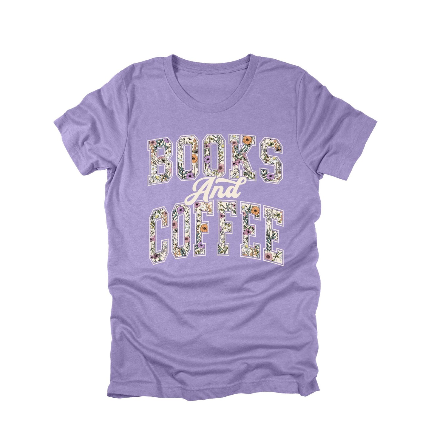 Books and Coffee Shirt Floral Graphic Tee Book Lover Shirt Reading Shirt Cute Book Tee