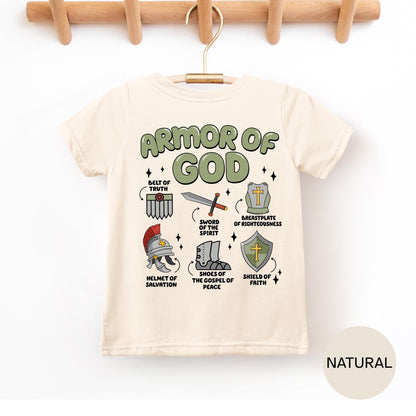 Kids Armor of God Shirt Bible Verse Tee Christian Toddler Youth Faith Shirt Scripture Shirt
