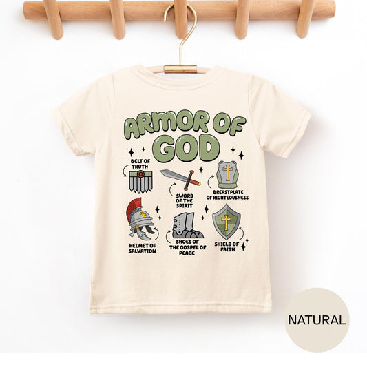 Kids Armor of God Shirt Bible Verse Tee Christian Toddler Youth Faith Shirt Scripture Shirt