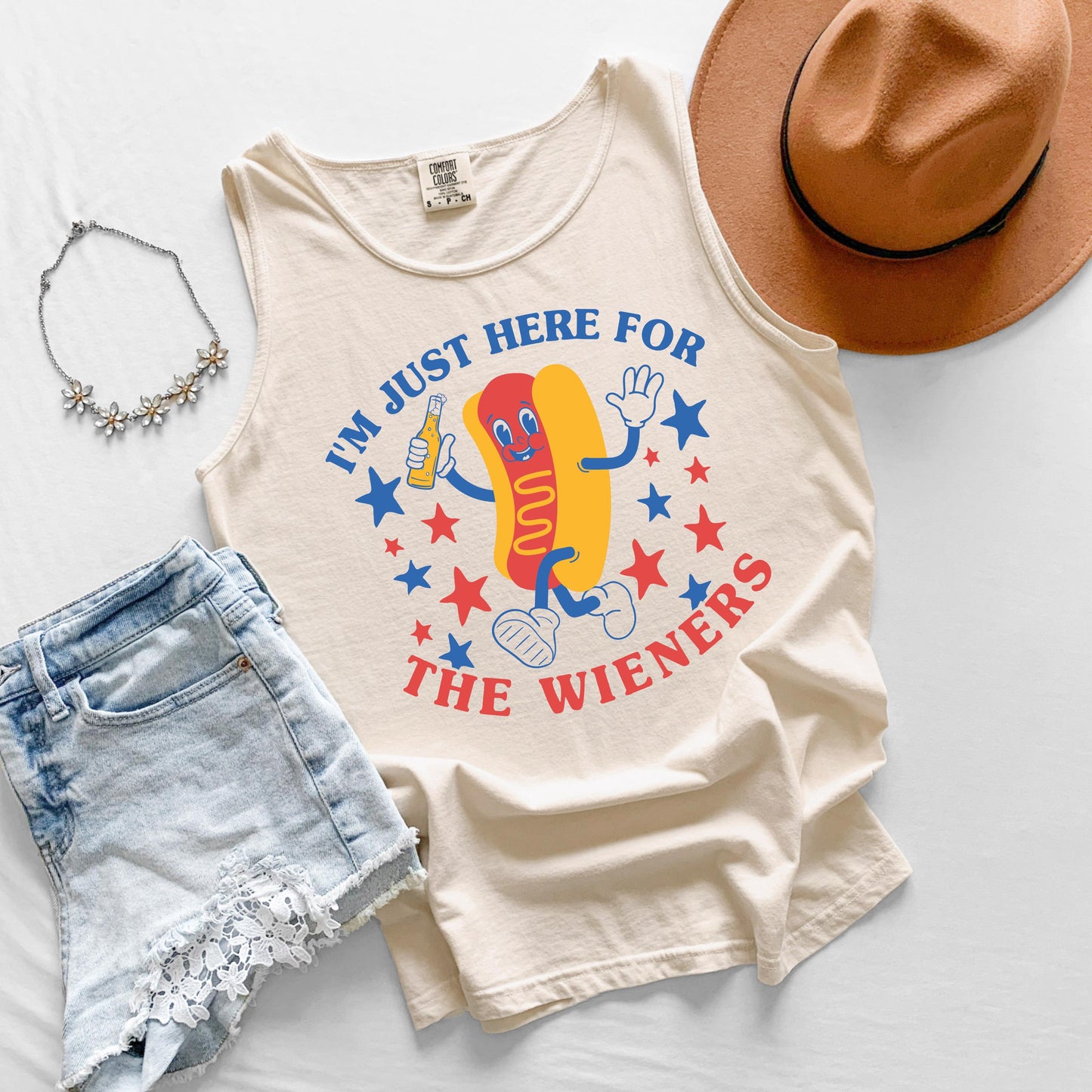 Just Here for the Wieners BBQ Tank Top, Memorial Day Tank