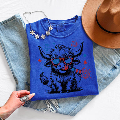 Festive 4th of July Heifer Shirt - Patriotic Cow Tee for Independence Day