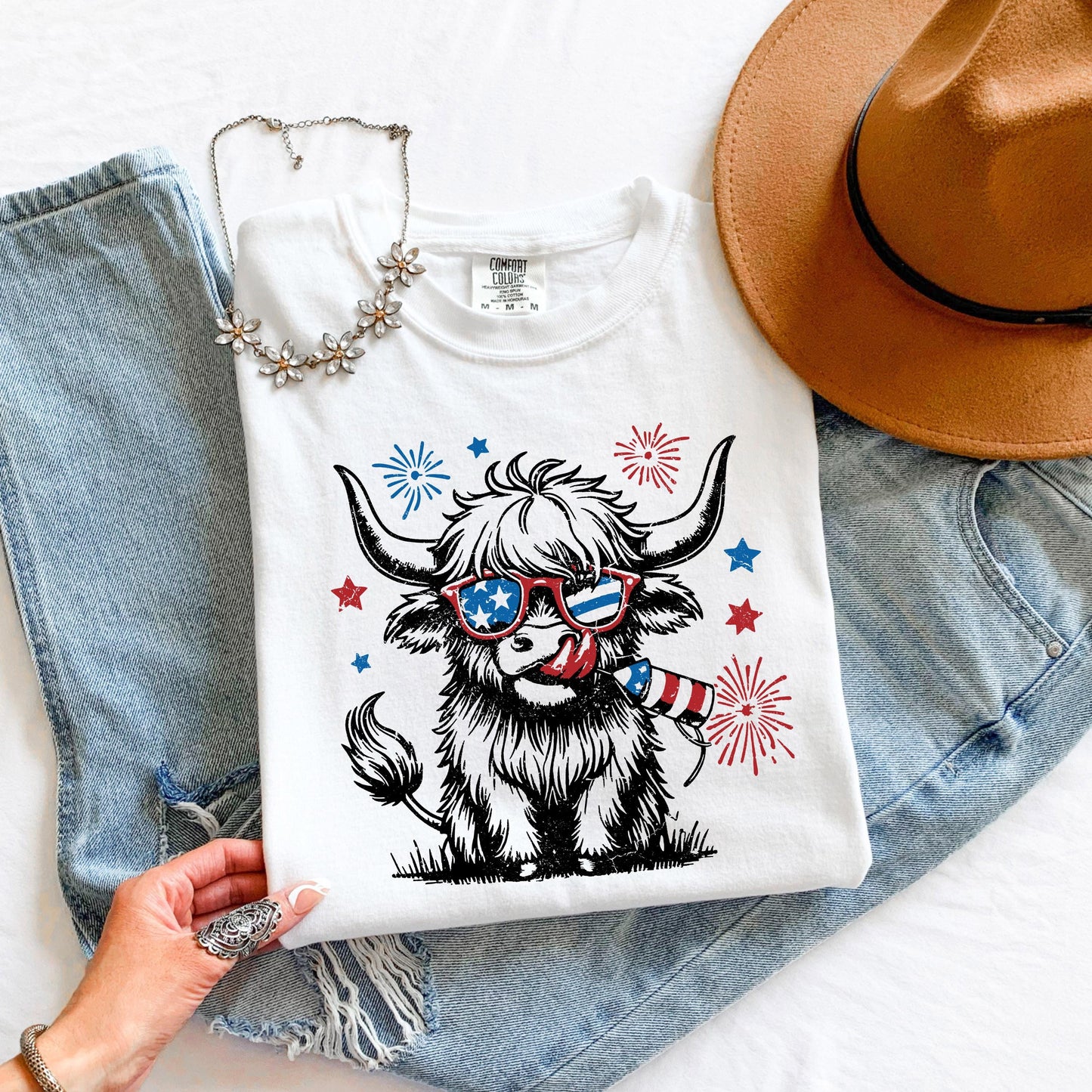 Festive 4th of July Heifer Shirt - Patriotic Cow Tee for Independence Day