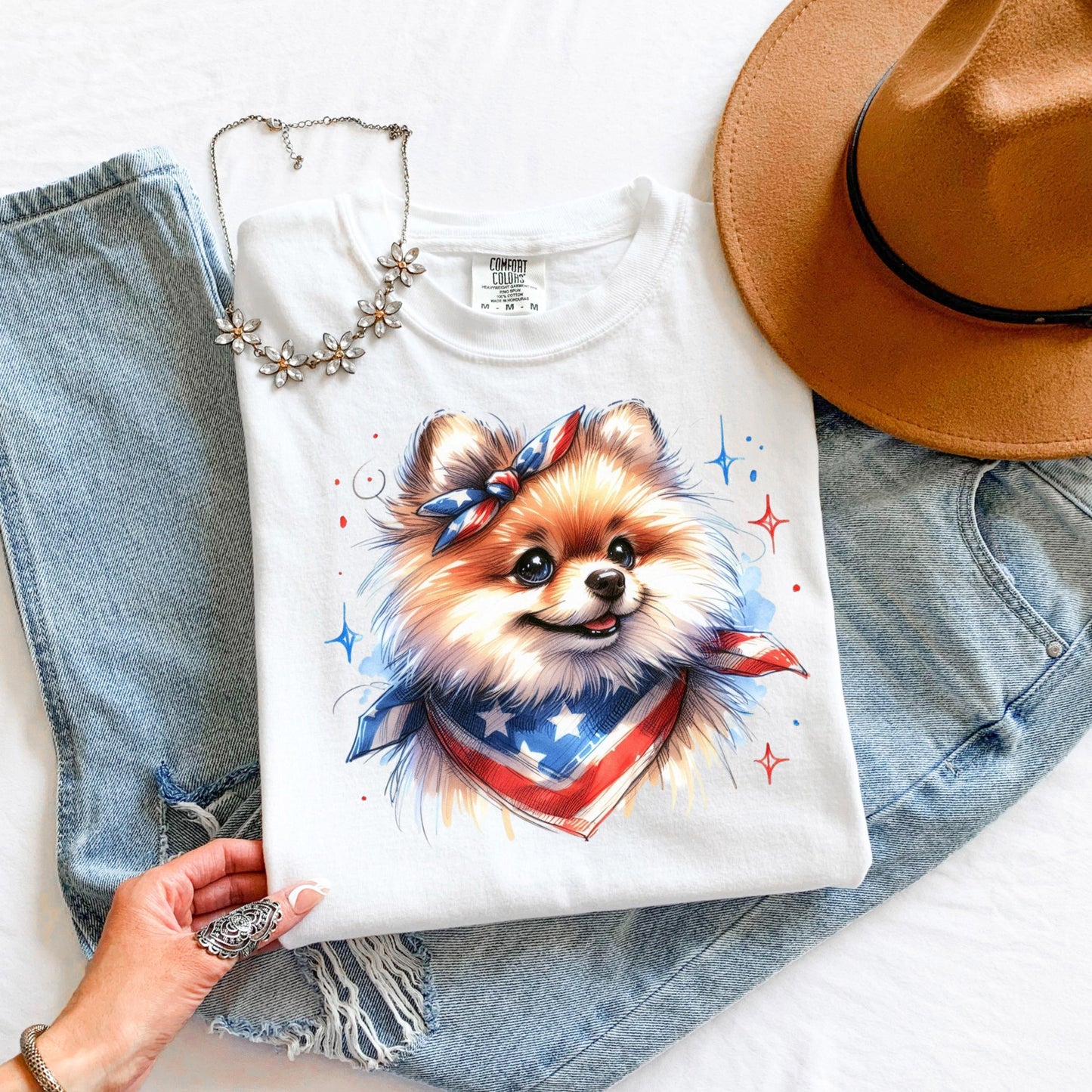 Pomeranian 4th of July Shirt: Patriotic Dog Mom Tee