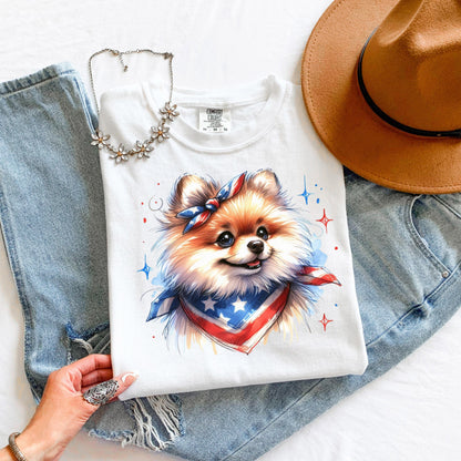 Pomeranian 4th of July Shirt: Patriotic Dog Mom Tee