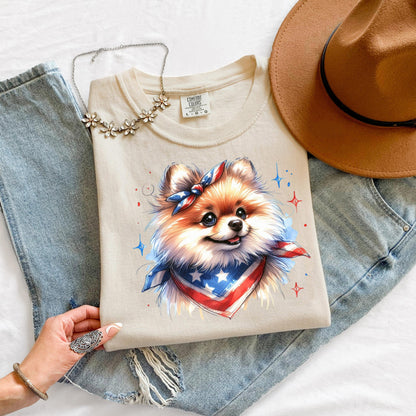 Pomeranian 4th of July Shirt: Patriotic Dog Mom Tee