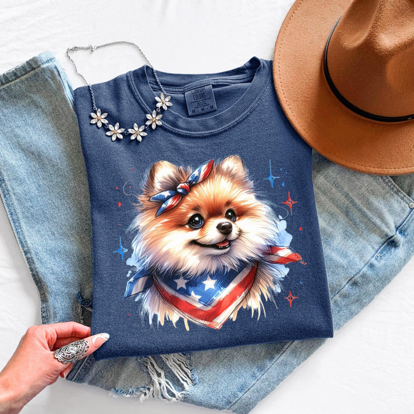 Pomeranian 4th of July Shirt: Patriotic Dog Mom Tee