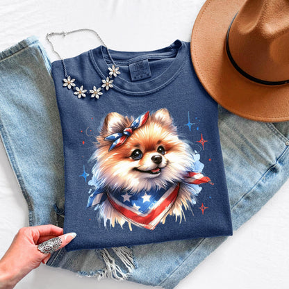 Pomeranian 4th of July Shirt: Patriotic Dog Mom Tee