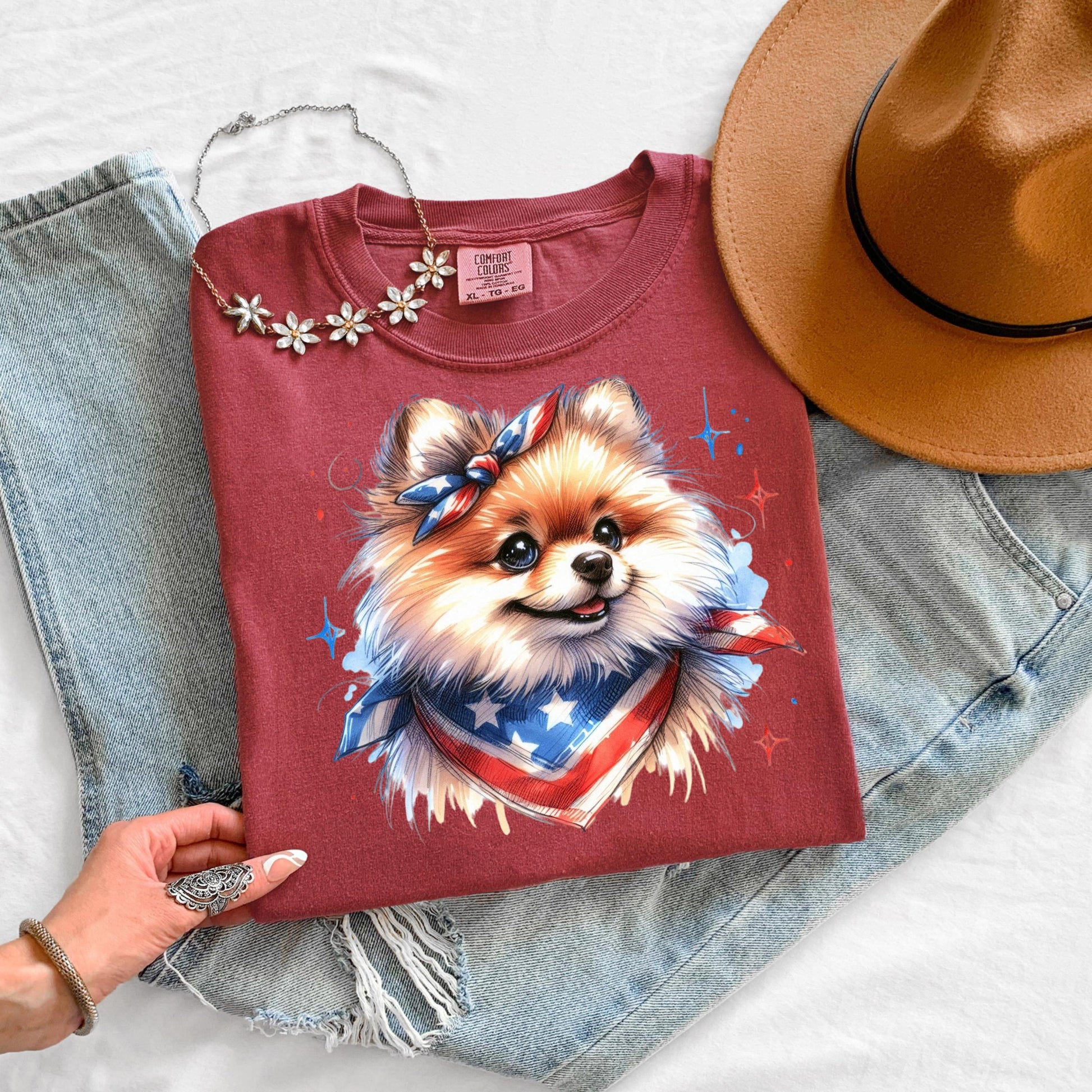 Pomeranian 4th of July Shirt: Patriotic Dog Mom Tee