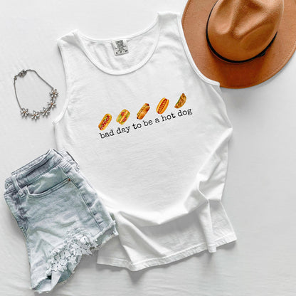 Bad Day to Be a Hot Dog Tank Top, Funny 4th of July Tank, Patriotic Graphic Tank, BBQ Tank