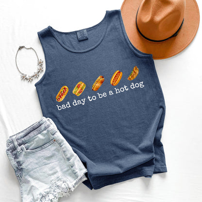 Bad Day to Be a Hot Dog Tank Top, Funny 4th of July Tank, Patriotic Graphic Tank, BBQ Tank