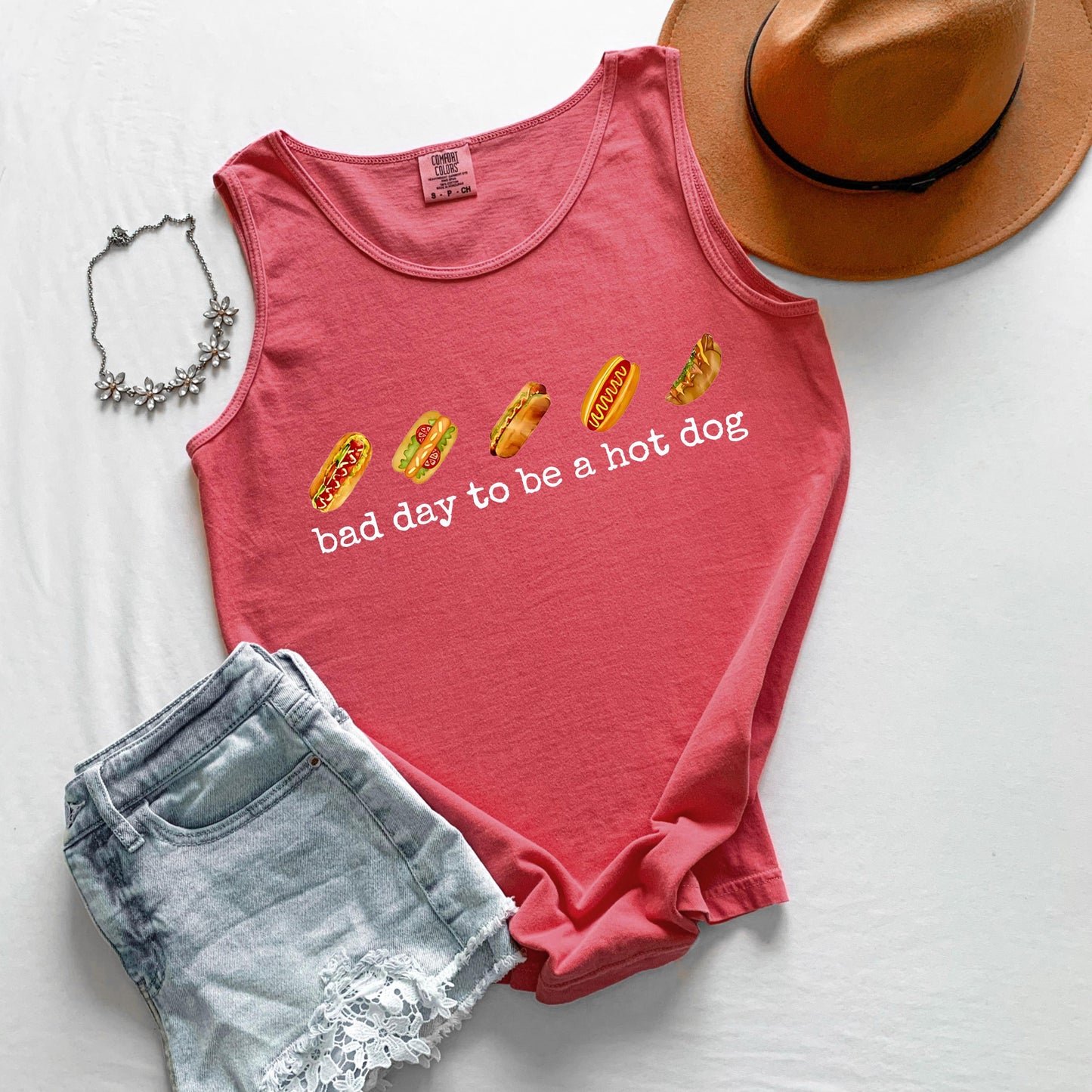 Bad Day to Be a Hot Dog Tank Top, Funny 4th of July Tank, Patriotic Graphic Tank, BBQ Tank