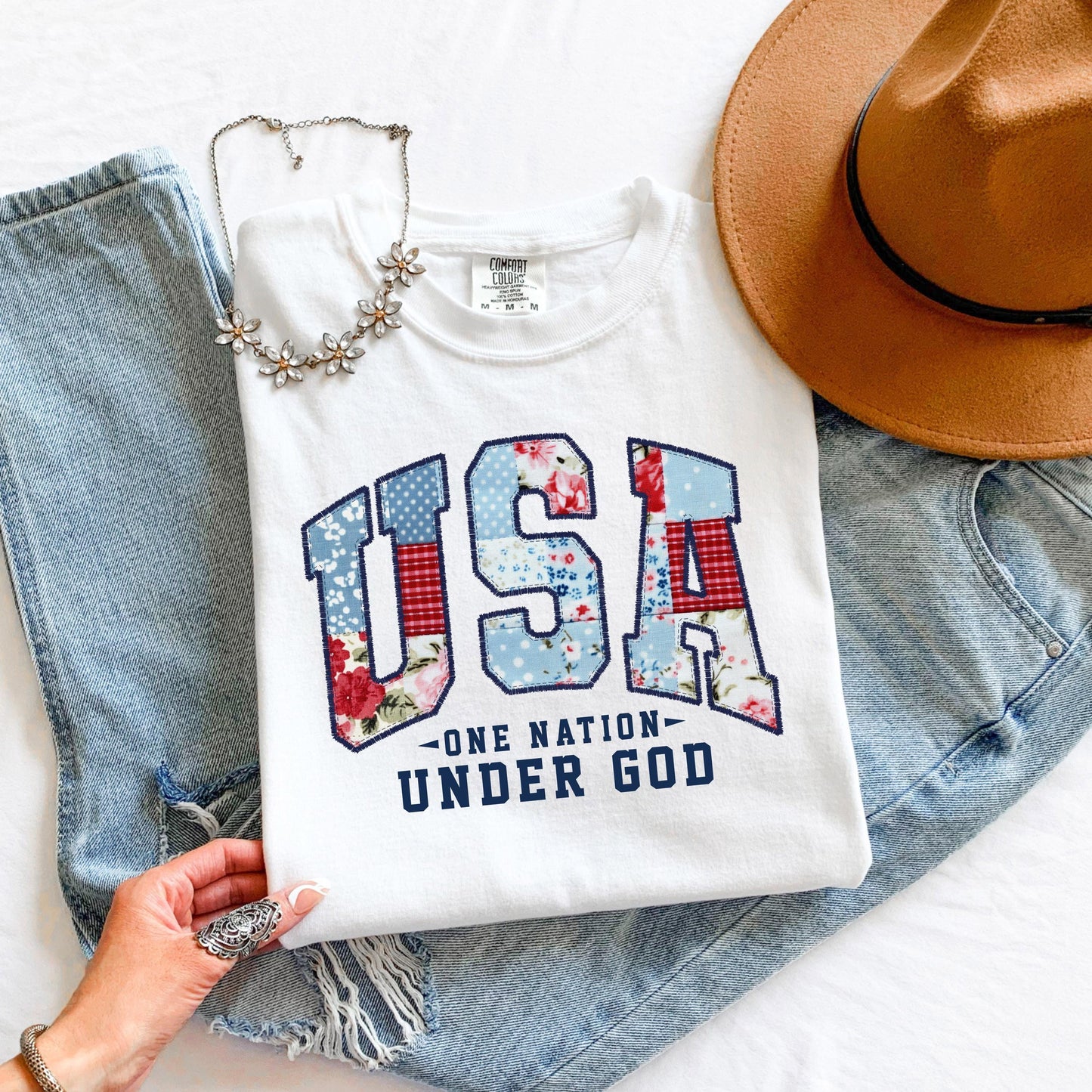 Patriotic USA T-Shirt, One Nation Under God Shirt, Fourth of July Graphic Tee, Summer Shirt